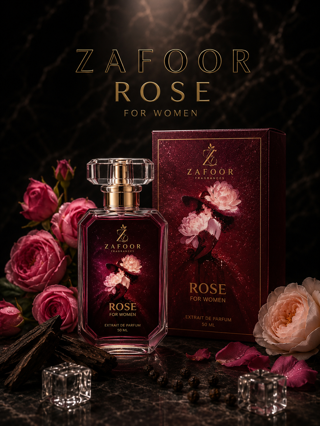 Zafoor Fragrance Rose Eau De Parfum For Women – 50ml
