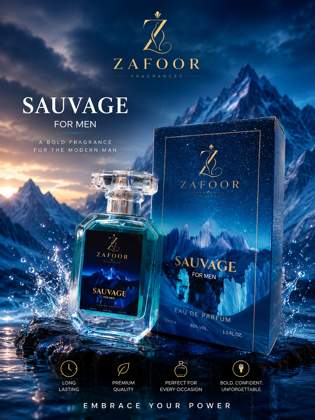 Zafoor Fragrance Sauvage Eau De Parfum For Men – 50ml